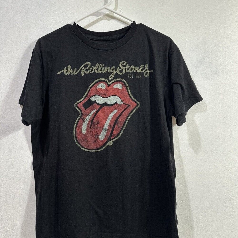 The Rolling Stones Established‎ 1962 Men's Black Tongue And Lips T-Shirt SZ L